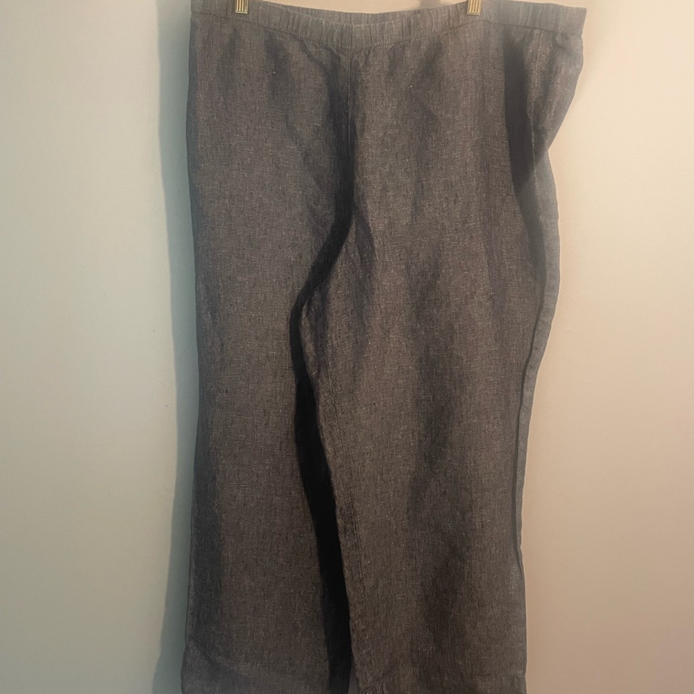 J. Jill Gray linen Wide Leg Pants